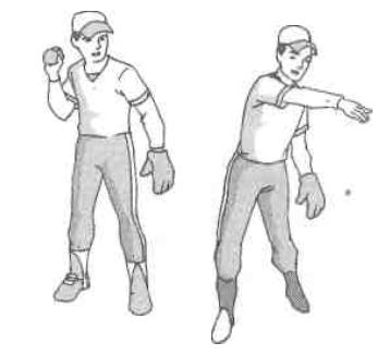 b. Cara Melempar Bola Softball Melempar bola adalah unsur kemampuan dasar yang harus dikuasai oleh seseorang yang ingin bermain Softball. Ada tiga jenis lemparan bola yang dilakukan antara lain.
