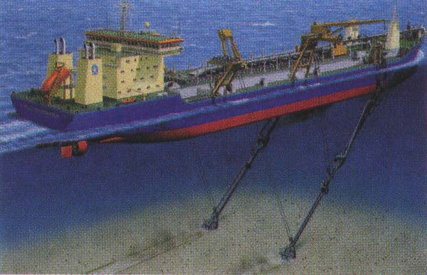 Gambar 2.8 Kapal keruk Type-type kapal keruk: - Plain Suction Dredger: Pengerukan dengan cara menghisap dengan pipa isap.