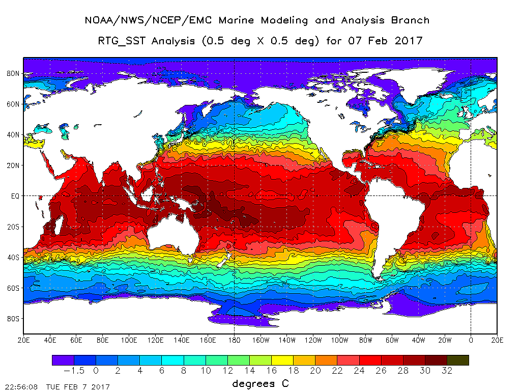 III.ANALISIS DAN PEMBAHASAN 1.Analisis Suhu Muka Laut Gambar 1. Anomaly Suhu Muka Laut Gambar 2. Suhu Muka Laut (Sumber : http://polar.ncep.noaa.