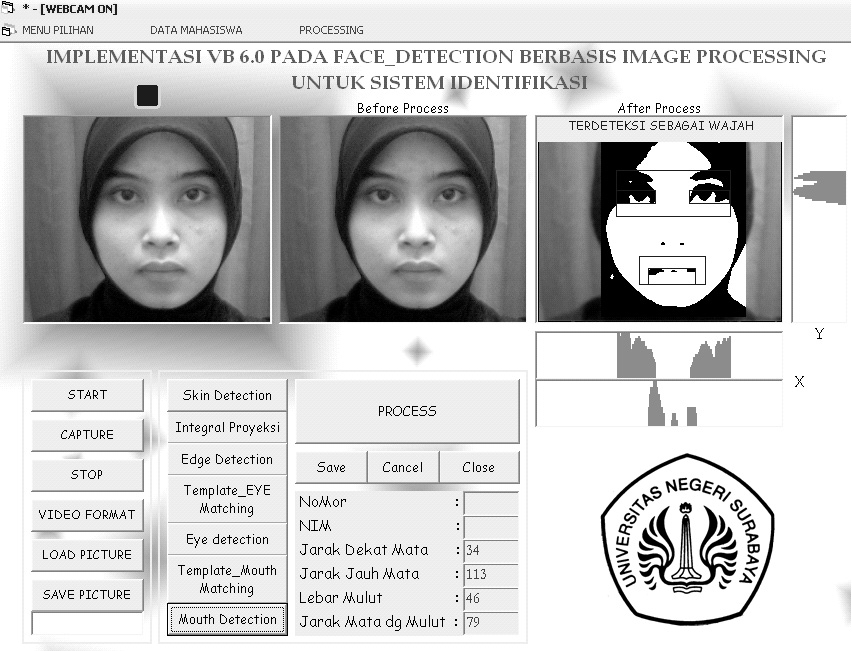 Percobaan 7: F. Tahap pengujian face recognition Dari hasil pengujian pada penelitian ini maka dapat disimpulkan bahwa : VB 6.
