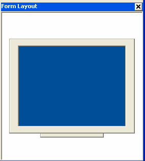f. Form Layout Windows (jendela layout form) menampilkan posisi form yang relatif terhadap layar monitor. Gambar 2.6. Jendela Layout Form 2.