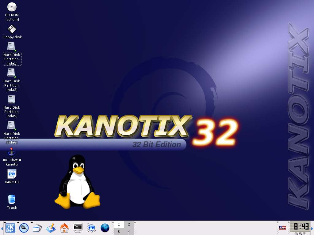 5. KANOTIX KANOTIX adalah sebuah distro yang dikembangkan dari KNOPPIX dengan menambahkan fitur fitur yang "kurang" pada distro tersebut, termasuk dukungan lebih untuk pengguna desktop atau rumahan