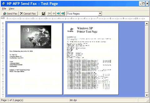 11. Jika Anda memilih Show Preview Before Sending Fax (Tampilkan Pratinjau Sebelum Mengirim Faks) pada tab Setup (Pengaturan), pratinjau tugas faks akan muncul. Periksa keakuratan faks.