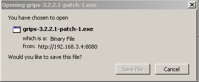 4. Klik menu Akun Klik link Download pada Patch, maka akan muncul tampilan seperti berikut, save patch aplikasi pada komputer PJK.