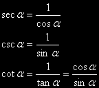 Ukuran Sudut 1 putaran = 360 derajat (360 ) = 2π radian Perbandingan trigonometri Catatan: Sin = sinus Cos = cosinus Tan/Tg = tangens Sec = secans Cosec/Csc = cosecans Cot/Ctg = cotangens Dari gambar