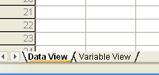 Membuatfile data Di Data Editor terdiridaridualayar: Data view dan Variable View Pada data view, masing-masing kolom berlabel var yang harus