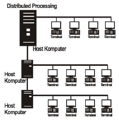 17 Gambar 3.2. Jaringan komputer model Distributed Processing.