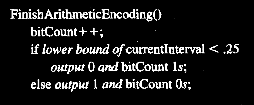 Finish Arithmetic Encoding
