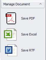 Untuk menyimpan dokumen, klik button sesuai format yang diinginkan (Save PDF/Save Excel/Save RTF), dan akan