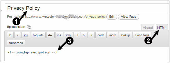 Contoh: Gambar 2.4 Memasang plugin Google Privacy Policy dari fasilitas Pages 4. Jika sudah, klik tombol Publish.