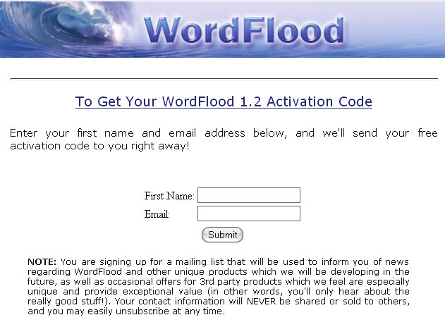 Gambar 3.7 Form Nama dan Email untuk Activation Code 4.