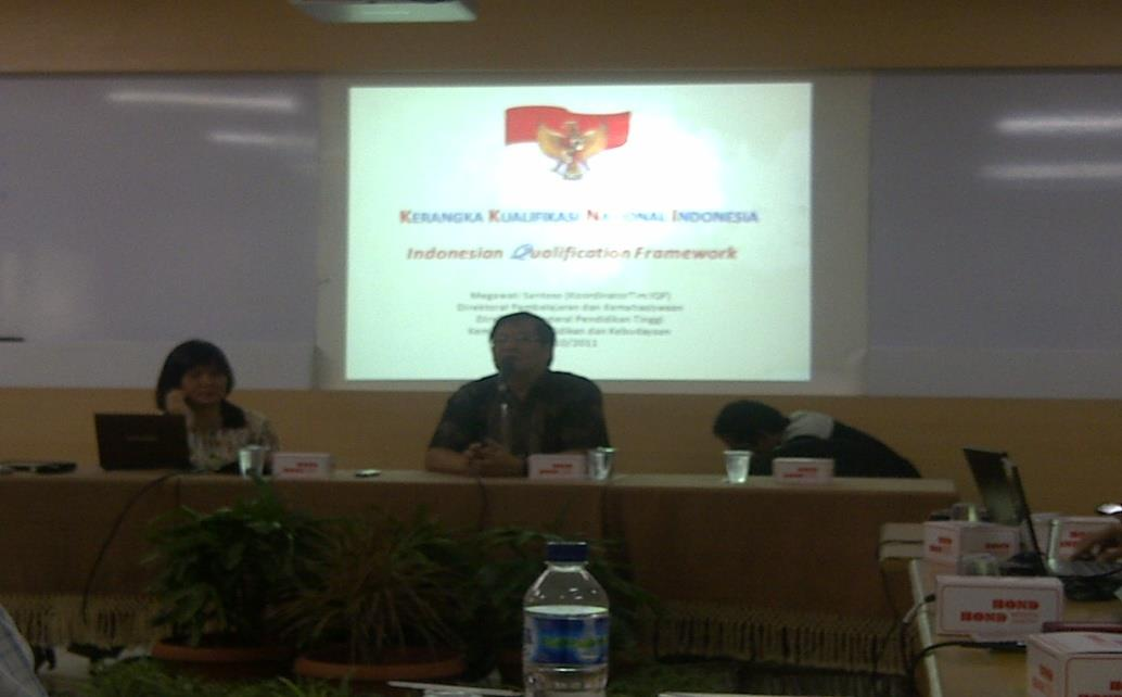 Serangkaian workshop KKNI Ibu Megawati Santoso memberikan sosialisasi KKNI di Binus University tahun 2013.