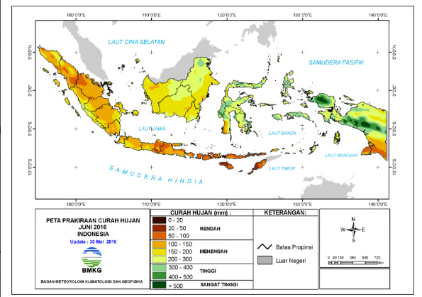 Sulawesi, Maluku dan Papua (MJO Aktif) didukung suplai uap air yang masih tinggi terutama dibagian Utara dan Selatan Sumatera perairan Indonesia (SST hangat), wilayah Sumatera, Jawa bagian Barat dan