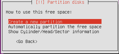 create a new partition,