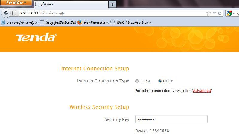 Masukan IP address Default Access point Tenda nya, biasanya sih 192.168.0.