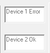 atau 2 error maka pada program ini akan menampilkan informasi error tersebut seperti Gambar 4.9. Gambar 4.9 device 1 error Dalam gambar yang ditunjukkan oleh Gambar 4.
