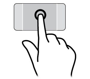 Ketuk Gunakan gestur ketuk/ketuk dua kali untuk memilih atau membuka item pada layar.