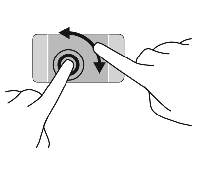 Memutar (hanya model tertentu) Memutar berfungsi untuk memutar arah item, seperti foto. Arahkan pointer ke salahsatu objek, kemudian tumpukan telunjuk kiri pada zona Panel Sentuh.