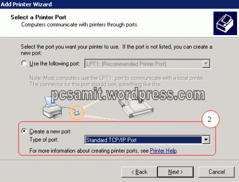 Nama printer atau IP Address Printer