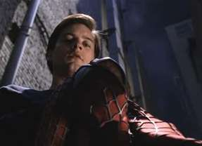 LOW ANGLE This low angle shot of Peter Parker shows