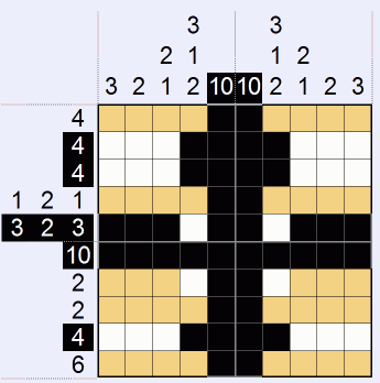 Untuk mengisi kotak, hal paling penting untuk diperhatikan adalah kumpulan angka yang berada pada sisi grid yang berguna untuk menunjukkan pola pewarnaan pada baris atau kolom tersebut.