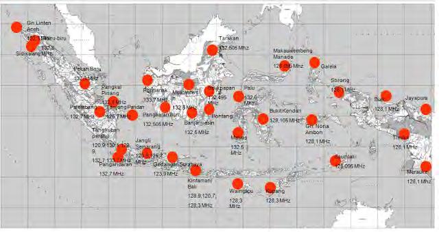 Gambar 3.4 Peta VHF ACC di Indonesia Gambar 3.