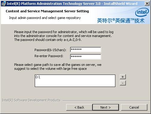 Selanjutnya installer Server ipat memberikan kesempatan bagi kita untuk men set password administrator dan lokasi tempat menyimpan semua game dan software.