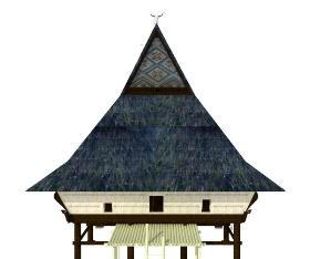 depan dan belakang bentuk dasar atap adalah segitiga dan trapesium.