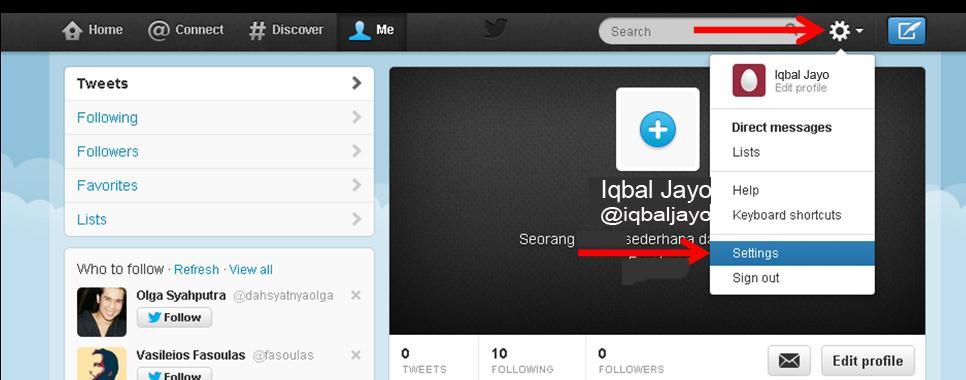 Memasukkan foto profile, header, dan bio Gambar profile default pada akun Twitter yang baru dibuat biasanya gambar telur.