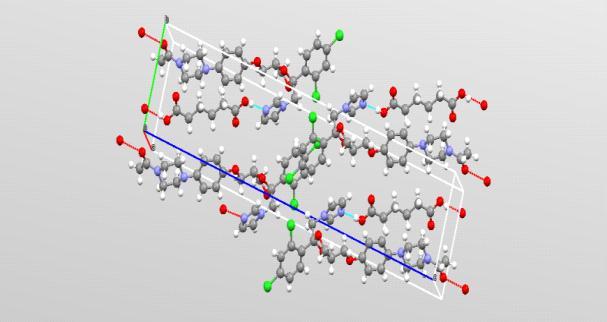 3) (CCDC, Cambridge, UK) untuk menganalisa crystal packing motif, ikatan hidrogen pada packing kristal secara 3 dimensi.