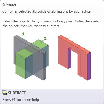 4.7 Subtract Kegunaan: Untuk mengghilangkan sebagian object 3D dengan object 3d lain.