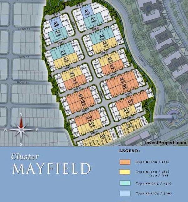 Siteplan Cluster Mayfield 10 Greenwich Park BSD City Metode pembayaran yang bisa dipilih adalah cash dan KPR Bertahap 18x.