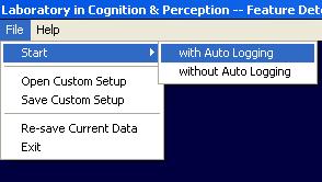 KLIK With auto logging : sebelum memulai program, maka kita akan masuk ke log file name dan barulah memasukkan subject identification.