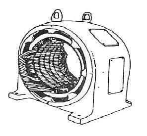 Konstruksi stator motor induksi sendiri terdiri atas beberapa bagian yaitu: 1. Bodi motor (gandar) 2. Inti kutub magnet dan lilitan penguat magnet 3.