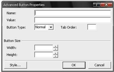 Untuk memunculkan Advanced Button Properties, double klik pada Advanced Button atau klik kanan pada Advanced Button, pilih Form Field Properties. Gambar 12.