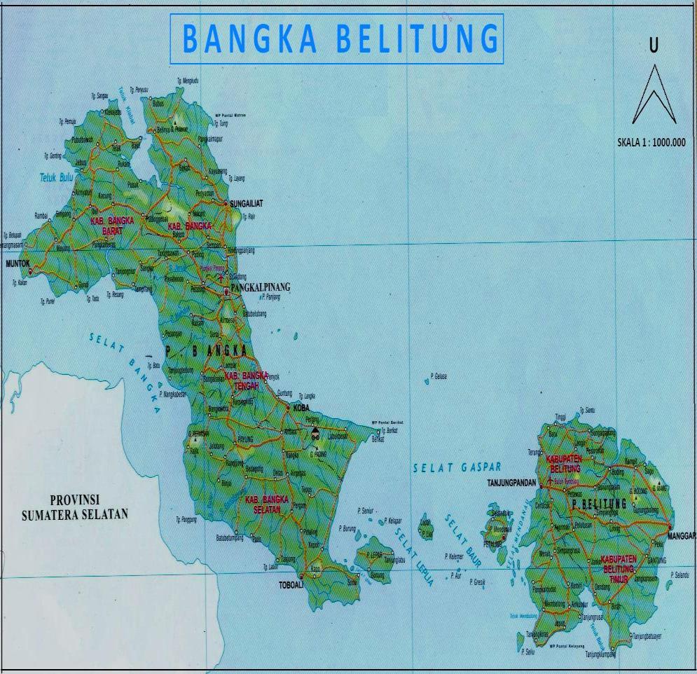 Undang Nomor 5 pada tanggal 23 Januari 2003 dilakukan pemekaran wilayah dengan menambahkan empat Kabupaten yaitu: 1. Kabupaten Bangka Barat 2. Kabupaten Bangka tengah 3. Kabupaten Bangka Selatan 4.