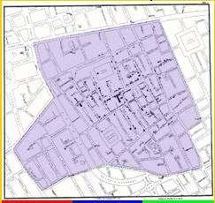 Peta London: Kolera (Jhon Snow) Tahun 1849, kolera terjadi di London, Jhon Snow melakukan PE KLB memusnahkan pompa air yang diduga