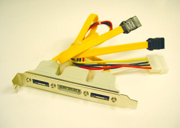 braket SATA: Langkah : Carilah satu slot PCI yang bebas dan eratkan braket SATA ke dalam