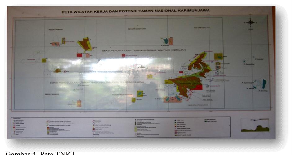 34 BAB IV GAMBARAN LOKASI PENELITIAN 4.1. Desa Karimunjawa 4.1.1. Kondisi Geografis Taman Nasional Karimunjawa (TNKJ) secara geografis terletak pada koordinat 5 0 40 39-5 0 55 00 LS dan 110 0 05 57-110 0 31 15 BT.