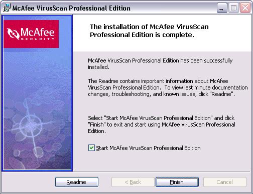 Finish Instalasi 5.5 Melakukan ScanVirus dengan perangkat lunak antivirus Langkah langkah scan menggunakan McAfee. 1.