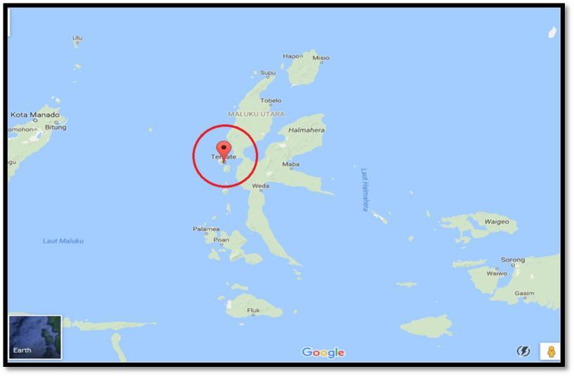 Gambar 2. Lokasi Peta Kota Ternate II. ANALISIS DAN PEMBAHASAN A. Dinamika Atmosfer A.