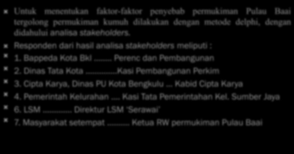 Cipta Karya, Dinas PU Kota Bengkulu... Kabid Cipta Karya 4. Pemerintah Kelurahan.