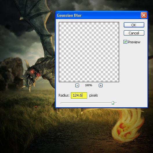 Langkah 33 Pilih menu Filter>Blur>Gausian Blur, di kotak