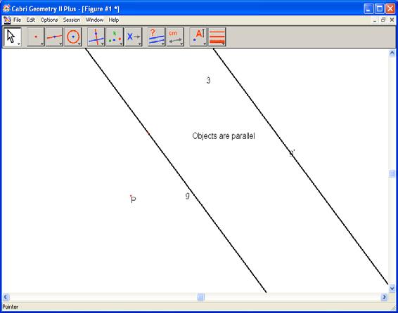 Untuk menunjukkannya secara visual, dapat dilakukan sbb: 1) Gambar garis g, dan titik P di luar garis g.