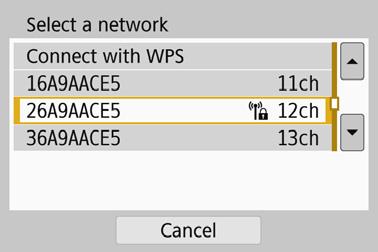 Menghubungkan ke Jaringan yang Terdeteksi secara Manual melalui Wi-Fi 4 Pilih [Switch network (Ganti jaringan)]. Ditampilkan ketika [q], [D], atau [l] dipilih pada langkah 2.