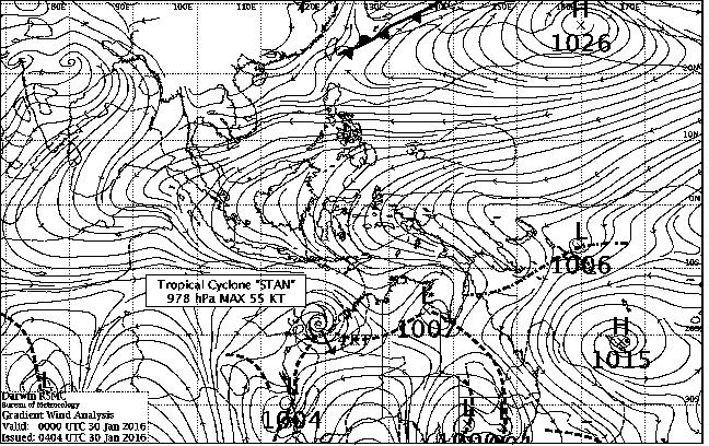 D. Analisa Angin/ Streamlines Analisa pola angin lapisan 3000 feet memperlihatkan perlambatan pergerakan massa udara, dan adanya daerah belokan (Shear).