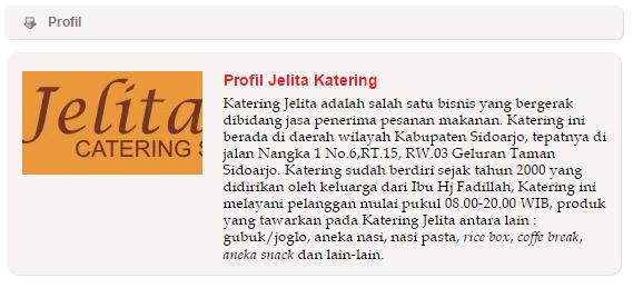 Gambar 14 Halaman Profil c. Halaman Cara Pembelian Pada halaman cara pembelian berisi tentang cara pemesanan produk makanan pada katering jelita beserta akun yang dimiliki oleh Katering Jelita.