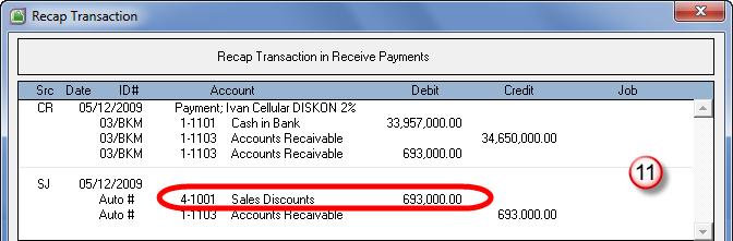 Customer : pilih customer Ivan Cellular 2. Deposit to Account : pilih 1-1101 (Cash in Bank) 3. Amount Received : ketik 33.957.000 4. Memo : tambahkan DISKON 2% di memo tersebut. 5. ID # : 03/BKM 6.