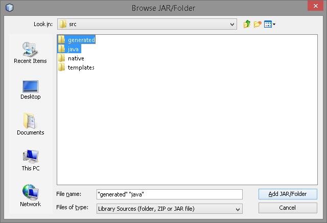 8. Pilih Tab Javadoc dan klik Add JAR/Folder. Kemudian pilih file Lwjgl-docs-X.X.zip 9.