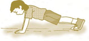 Latihan Dasar Kekuatan Otot Dada dan Otot Punggung Gerakan mendorong dan mengangkat dada (Push up) Gerakan push up dimulai dari posisi badan menelungkup di lantai.